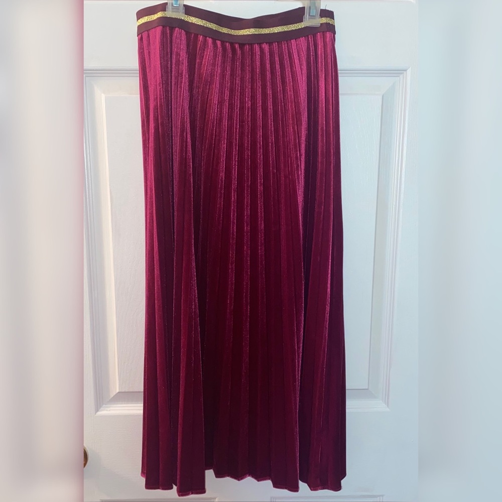 Maeve velvet midi skirt